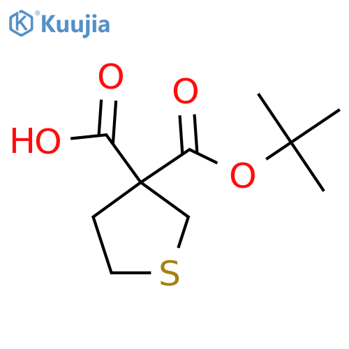 3-(tert-butoxy)carbonylthiolane-3-carboxylic acid structure