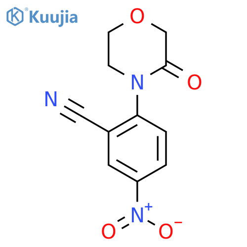 5-nitro-2-(3-oxomorpholin-4-yl)benzonitrile structure