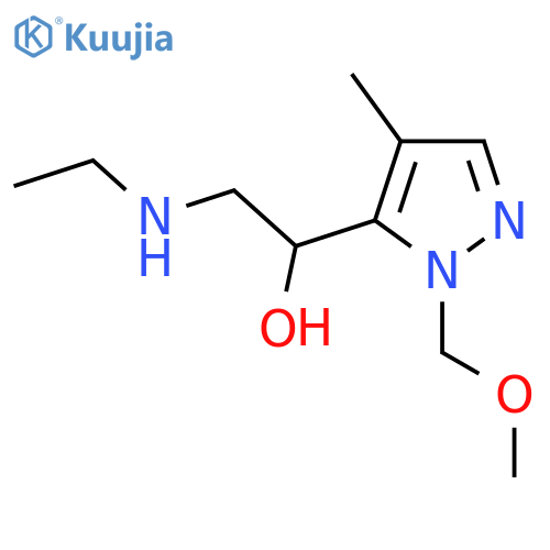 2-(ethylamino)-1-1-(methoxymethyl)-4-methyl-1H-pyrazol-5-ylethan-1-ol structure