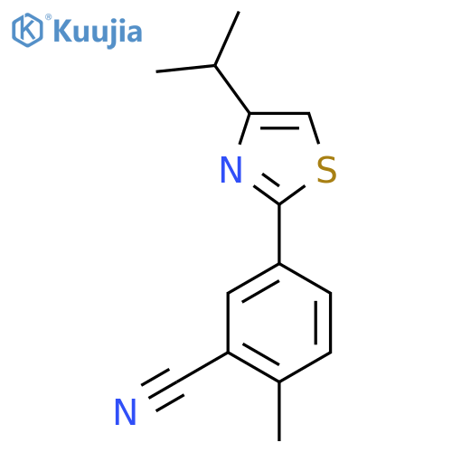 2-Methyl-5-[4-(propan-2-yl)-1,3-thiazol-2-yl]benzonitrile structure