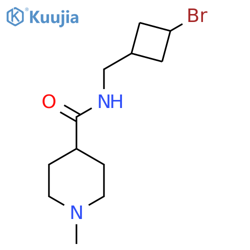 N-[(3-bromocyclobutyl)methyl]-1-methylpiperidine-4-carboxamide structure