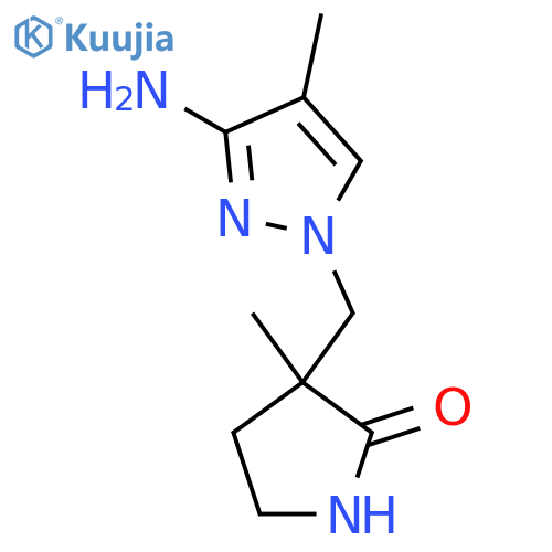 3-(3-amino-4-methyl-1H-pyrazol-1-yl)methyl-3-methylpyrrolidin-2-one structure