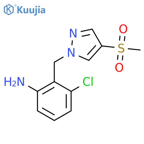 3-chloro-2-(4-methanesulfonyl-1H-pyrazol-1-yl)methylaniline structure