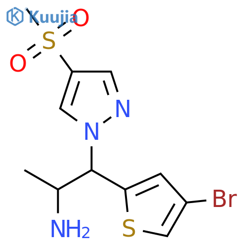 1-(4-bromothiophen-2-yl)-1-(4-methanesulfonyl-1H-pyrazol-1-yl)propan-2-amine structure