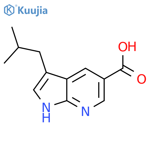 3-(2-methylpropyl)-1H-pyrrolo[2,3-b]pyridine-5-carboxylic acid structure