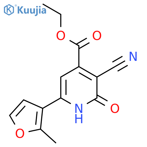Ethyl 3-cyano-2-hydroxy-6-(2-methylfuran-3-yl)pyridine-4-carboxylate structure