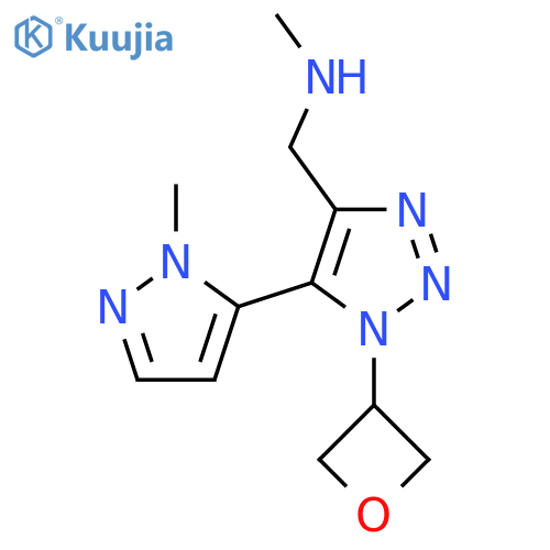 methyl({5-(1-methyl-1H-pyrazol-5-yl)-1-(oxetan-3-yl)-1H-1,2,3-triazol-4-ylmethyl})amine structure