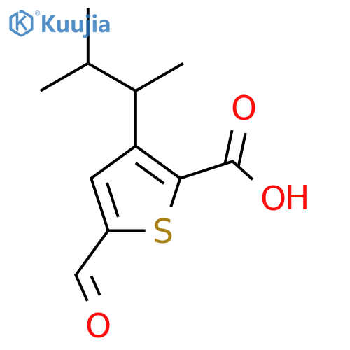 5-Formyl-3-(3-methylbutan-2-yl)thiophene-2-carboxylic acid structure