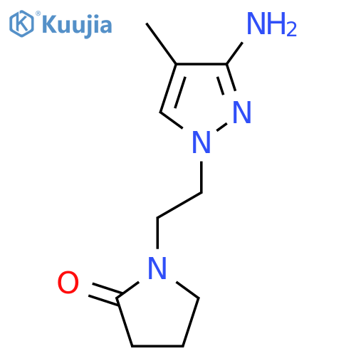 1-2-(3-amino-4-methyl-1H-pyrazol-1-yl)ethylpyrrolidin-2-one structure