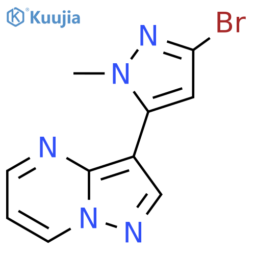 3-bromo-1-methyl-5-{pyrazolo[1,5-a]pyrimidin-3-yl}-1H-pyrazole structure