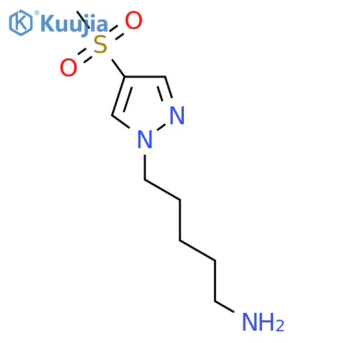 5-(4-methanesulfonyl-1H-pyrazol-1-yl)pentan-1-amine structure