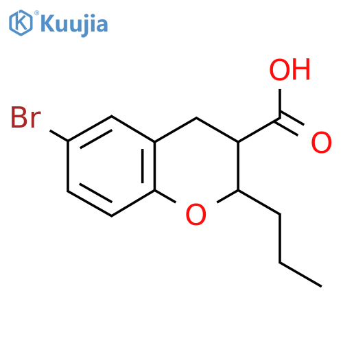 6-bromo-2-propyl-3,4-dihydro-2H-1-benzopyran-3-carboxylic acid structure