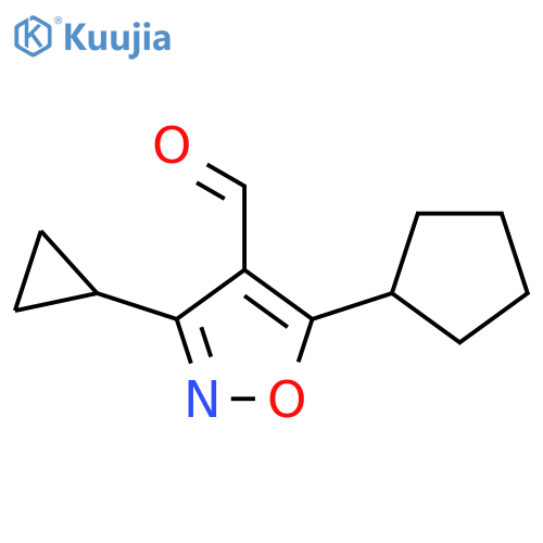 5-cyclopentyl-3-cyclopropyl-1,2-oxazole-4-carbaldehyde structure