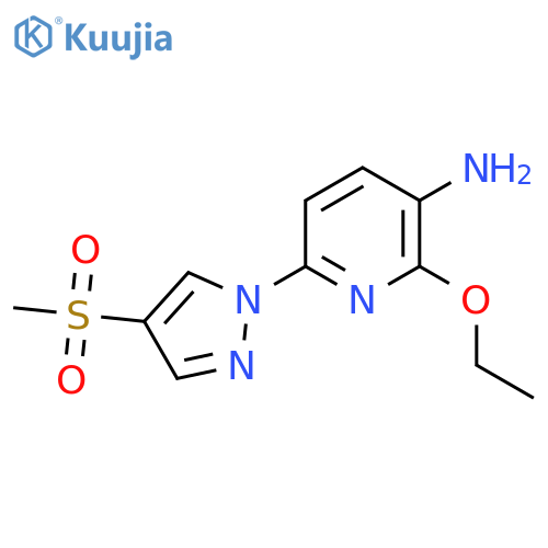2-ethoxy-6-(4-methanesulfonyl-1H-pyrazol-1-yl)pyridin-3-amine structure