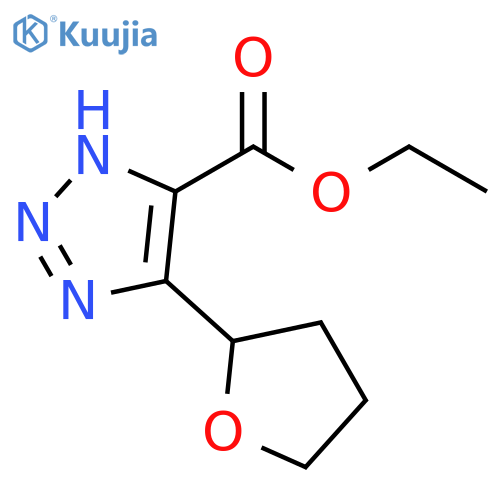 1H-1,2,3-Triazole-5-carboxylic acid, 4-(tetrahydro-2-furanyl)-, ethyl ester structure