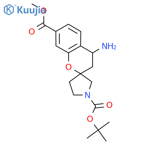 1'-tert-butyl 7-methyl 4-amino-3,4-dihydrospiro1-benzopyran-2,3'-pyrrolidine-1',7-dicarboxylate structure