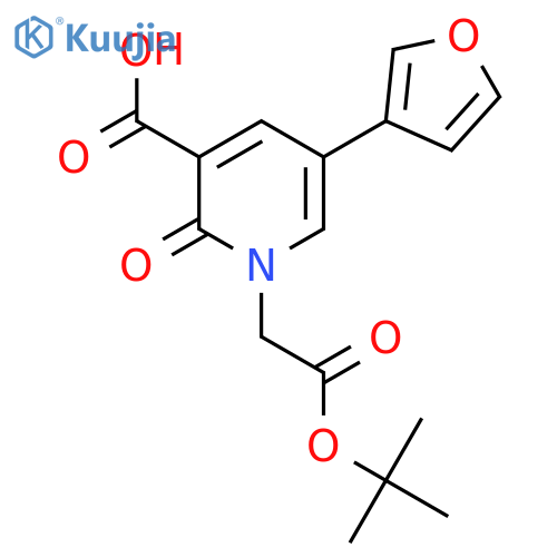 1-2-(tert-butoxy)-2-oxoethyl-5-(furan-3-yl)-2-oxo-1,2-dihydropyridine-3-carboxylic acid structure