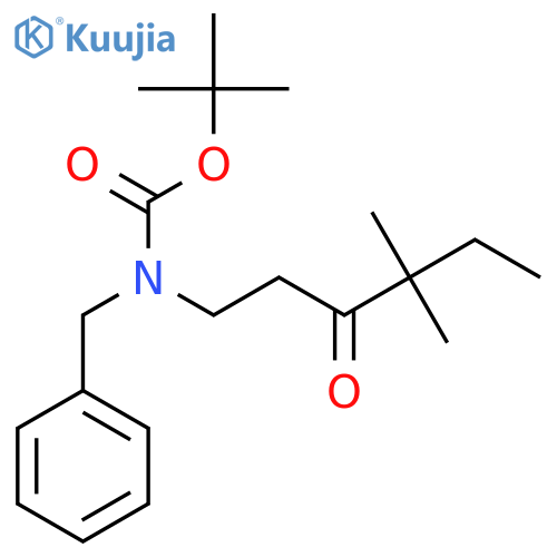 tert-butyl N-benzyl-N-(4,4-dimethyl-3-oxohexyl)carbamate structure