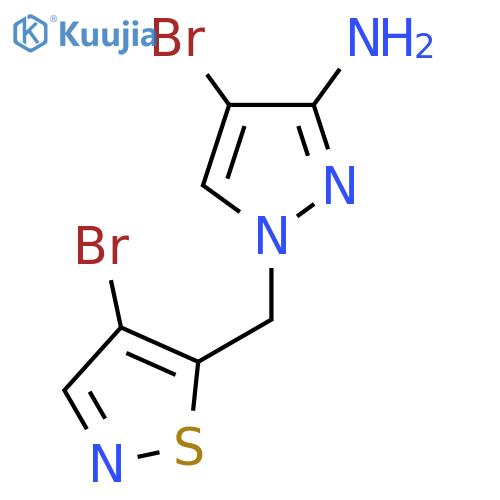 4-bromo-1-(4-bromo-1,2-thiazol-5-yl)methyl-1H-pyrazol-3-amine structure