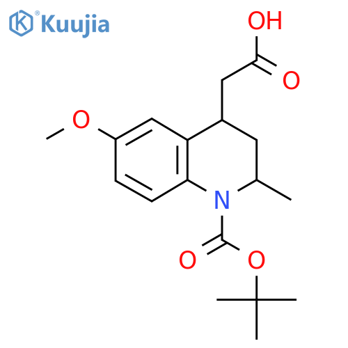 2-{1-(tert-butoxy)carbonyl-6-methoxy-2-methyl-1,2,3,4-tetrahydroquinolin-4-yl}acetic acid structure