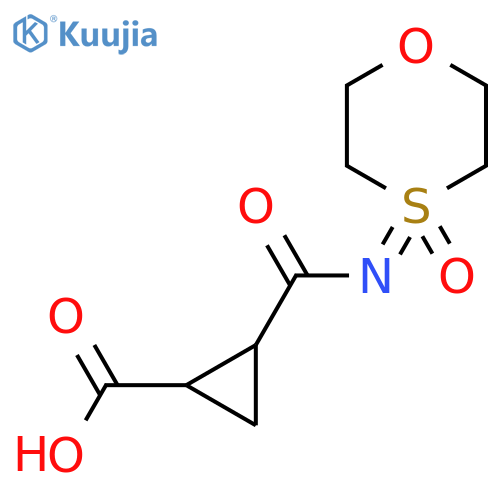 2-(4-oxo-1,4lambda6-oxathian-4-ylidene)carbamoylcyclopropane-1-carboxylic acid structure