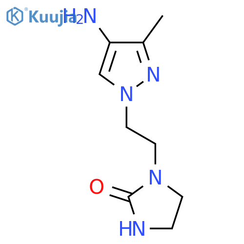 1-2-(4-amino-3-methyl-1H-pyrazol-1-yl)ethylimidazolidin-2-one structure