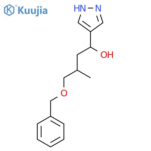 4-(benzyloxy)-3-methyl-1-(1H-pyrazol-4-yl)butan-1-ol structure