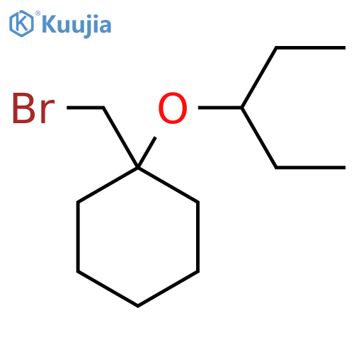 1-(bromomethyl)-1-(pentan-3-yloxy)cyclohexane structure