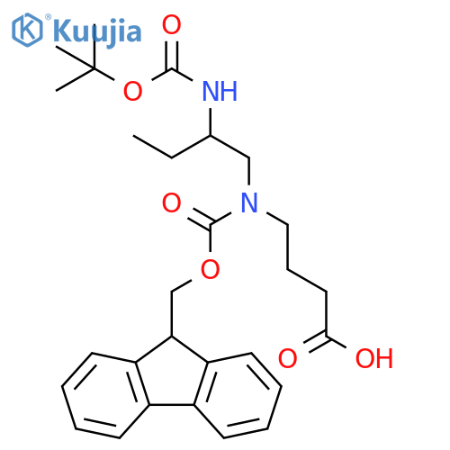 4-(2-{(tert-butoxy)carbonylamino}butyl)({(9H-fluoren-9-yl)methoxycarbonyl})aminobutanoic acid structure