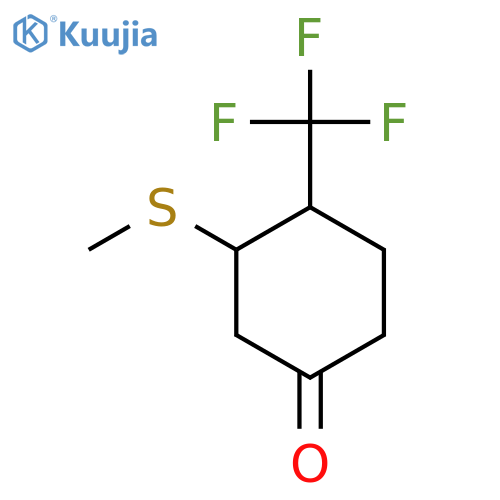 3-(Methylsulfanyl)-4-(trifluoromethyl)cyclohexan-1-one structure