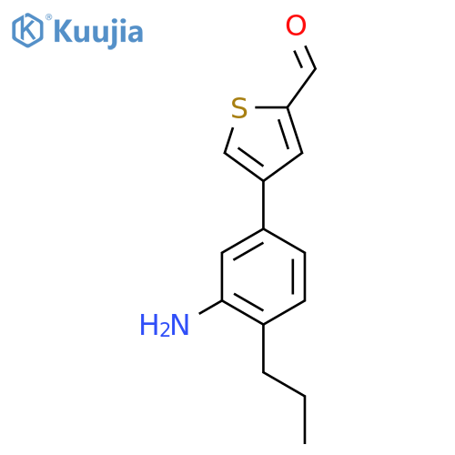 4-(3-amino-4-propylphenyl)thiophene-2-carbaldehyde structure