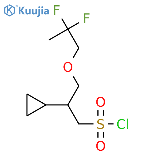 2-cyclopropyl-3-(2,2-difluoropropoxy)propane-1-sulfonyl chloride structure