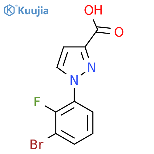 1-(3-bromo-2-fluorophenyl)-1H-pyrazole-3-carboxylic acid structure