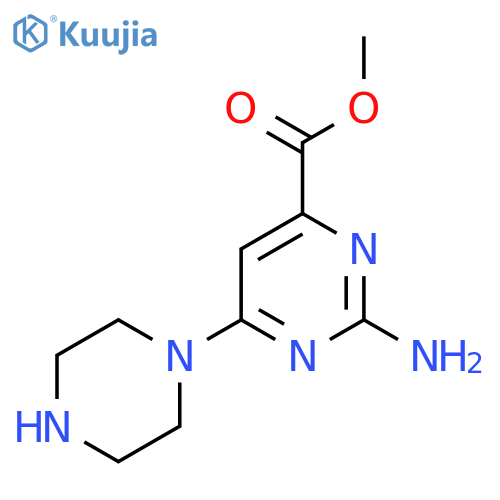 methyl 2-amino-6-(piperazin-1-yl)pyrimidine-4-carboxylate structure