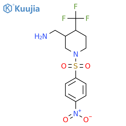 1-[1-(4-Nitrobenzenesulfonyl)-4-(trifluoromethyl)piperidin-3-yl]methanamine structure