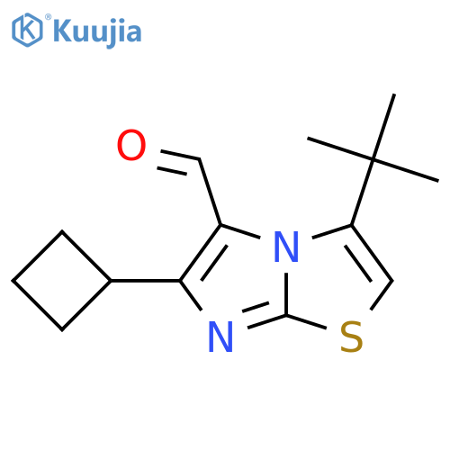 3-tert-butyl-6-cyclobutylimidazo2,1-b1,3thiazole-5-carbaldehyde structure