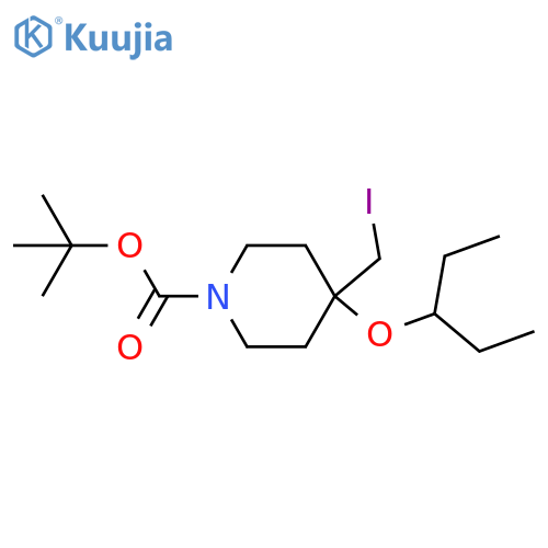 tert-butyl 4-(iodomethyl)-4-(pentan-3-yloxy)piperidine-1-carboxylate structure
