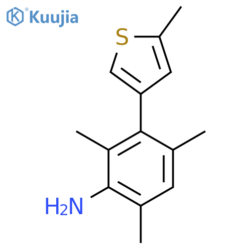 2,4,6-trimethyl-3-(5-methylthiophen-3-yl)aniline structure