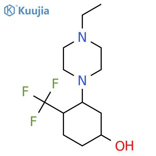 3-(4-Ethylpiperazin-1-yl)-4-(trifluoromethyl)cyclohexan-1-ol structure