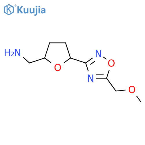 {5-[5-(Methoxymethyl)-1,2,4-oxadiazol-3-yl]oxolan-2-yl}methanamine structure