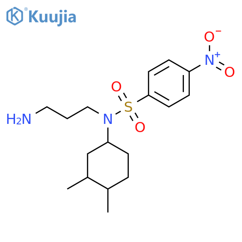 N-(3-aminopropyl)-N-(3,4-dimethylcyclohexyl)-4-nitrobenzene-1-sulfonamide structure
