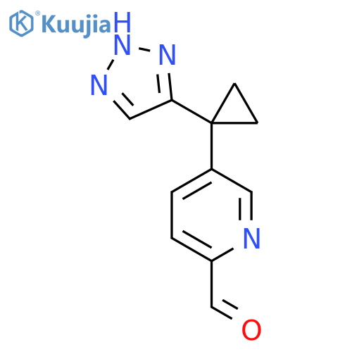 5-[1-(1H-1,2,3-triazol-4-yl)cyclopropyl]pyridine-2-carbaldehyde structure