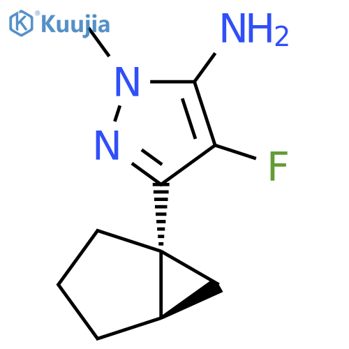 rac-3-[(1R,5R)-bicyclo[3.1.0]hexan-1-yl]-4-fluoro-1-methyl-1H-pyrazol-5-amine structure