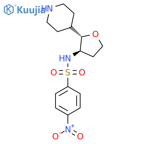 rac-4-nitro-N-[(2R,3S)-2-(piperidin-4-yl)oxolan-3-yl]benzene-1-sulfonamide structure