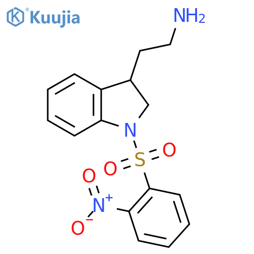 2-[1-(2-nitrobenzenesulfonyl)-2,3-dihydro-1H-indol-3-yl]ethan-1-amine structure