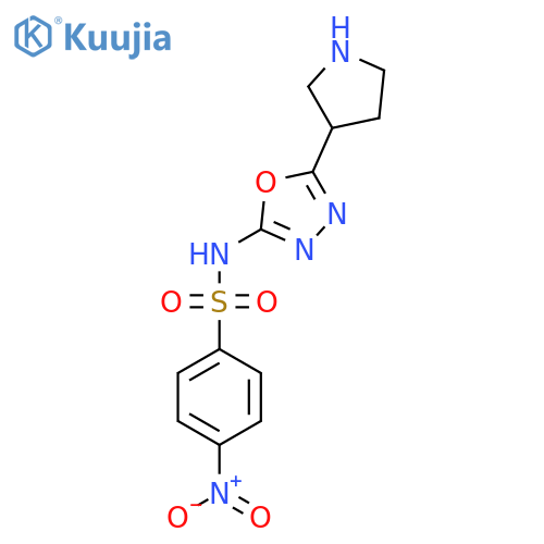 4-nitro-N-[5-(pyrrolidin-3-yl)-1,3,4-oxadiazol-2-yl]benzene-1-sulfonamide structure