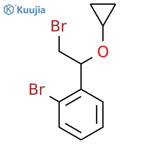 1-bromo-2-(2-bromo-1-cyclopropoxyethyl)benzene structure