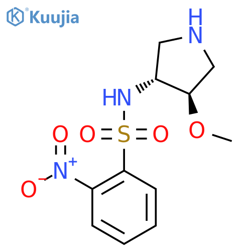 rac-N-(3R,4R)-4-methoxypyrrolidin-3-yl-2-nitrobenzene-1-sulfonamide structure