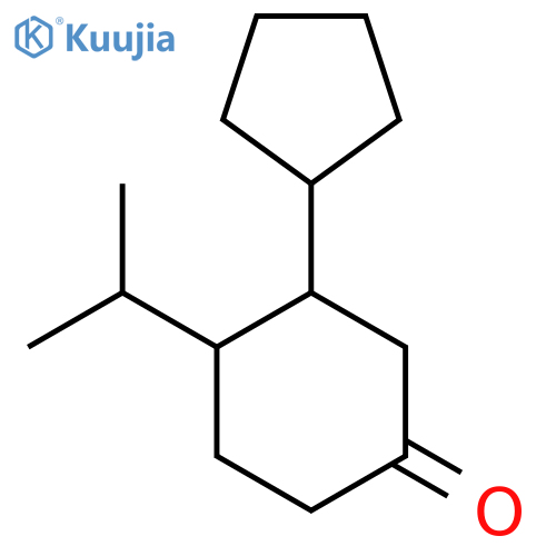 3-Cyclopentyl-4-(propan-2-yl)cyclohexan-1-one structure