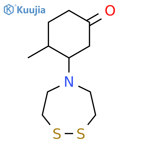 3-(1,2,5-Dithiazepan-5-yl)-4-methylcyclohexan-1-one structure